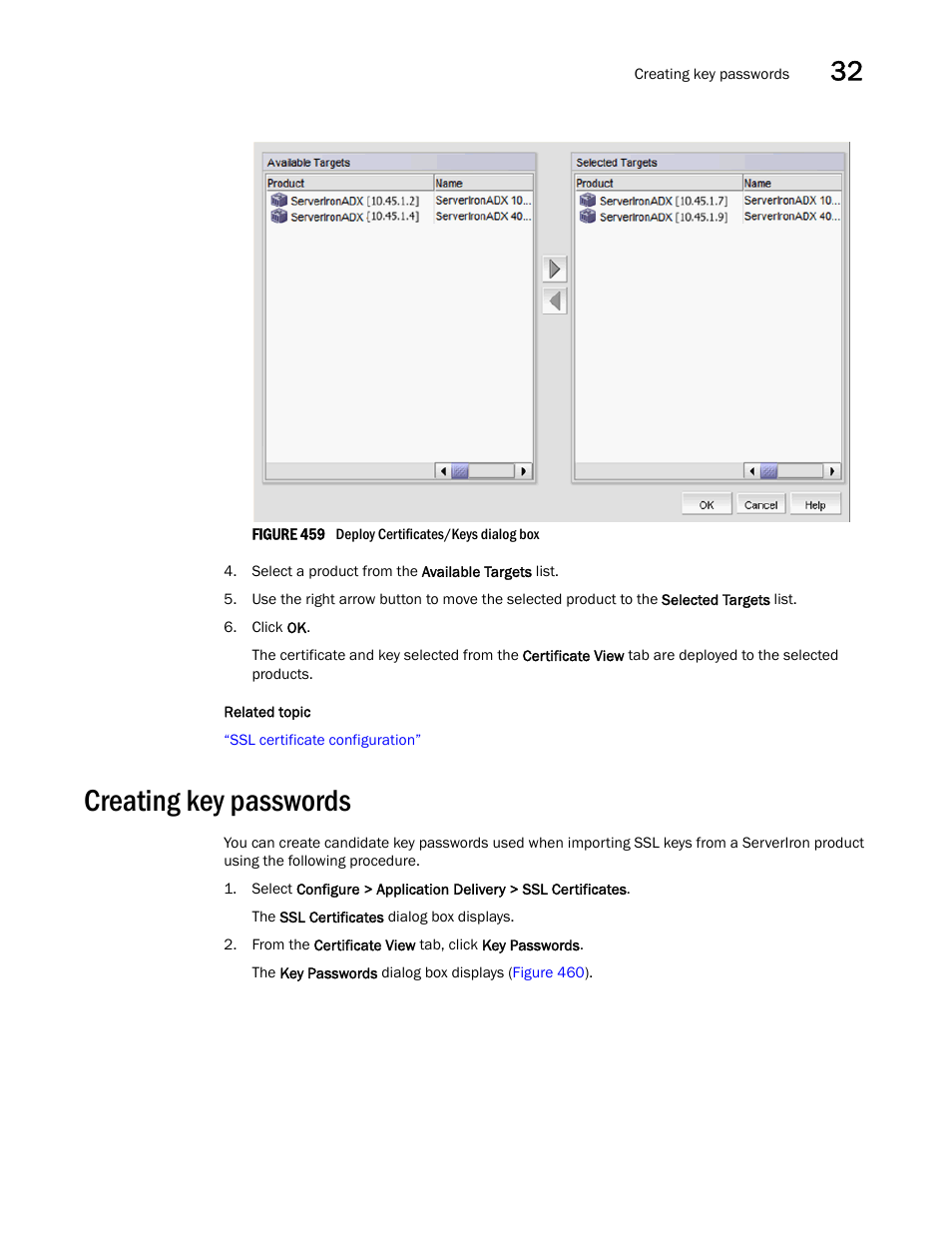 Creating key passwords, Creating key passwords 7, Figure 459 | Brocade Network Advisor IP User Manual v12.3.0 User Manual | Page 1139 / 1928