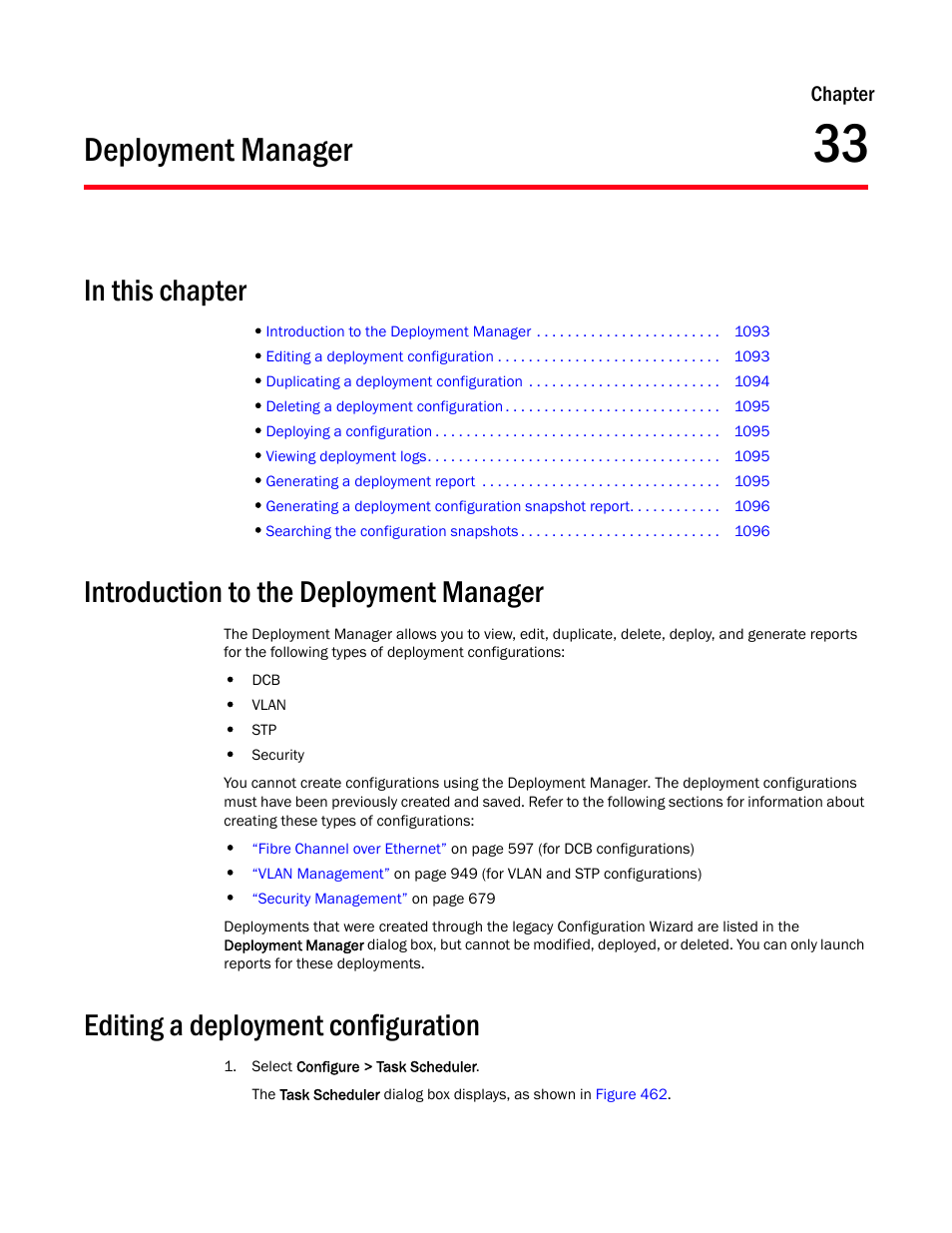 Deployment manager, Introduction to the deployment manager, Editing a deployment configuration | Chapter 33, Chapter 33, “deployment manager | Brocade Network Advisor IP User Manual v12.3.0 User Manual | Page 1145 / 1928