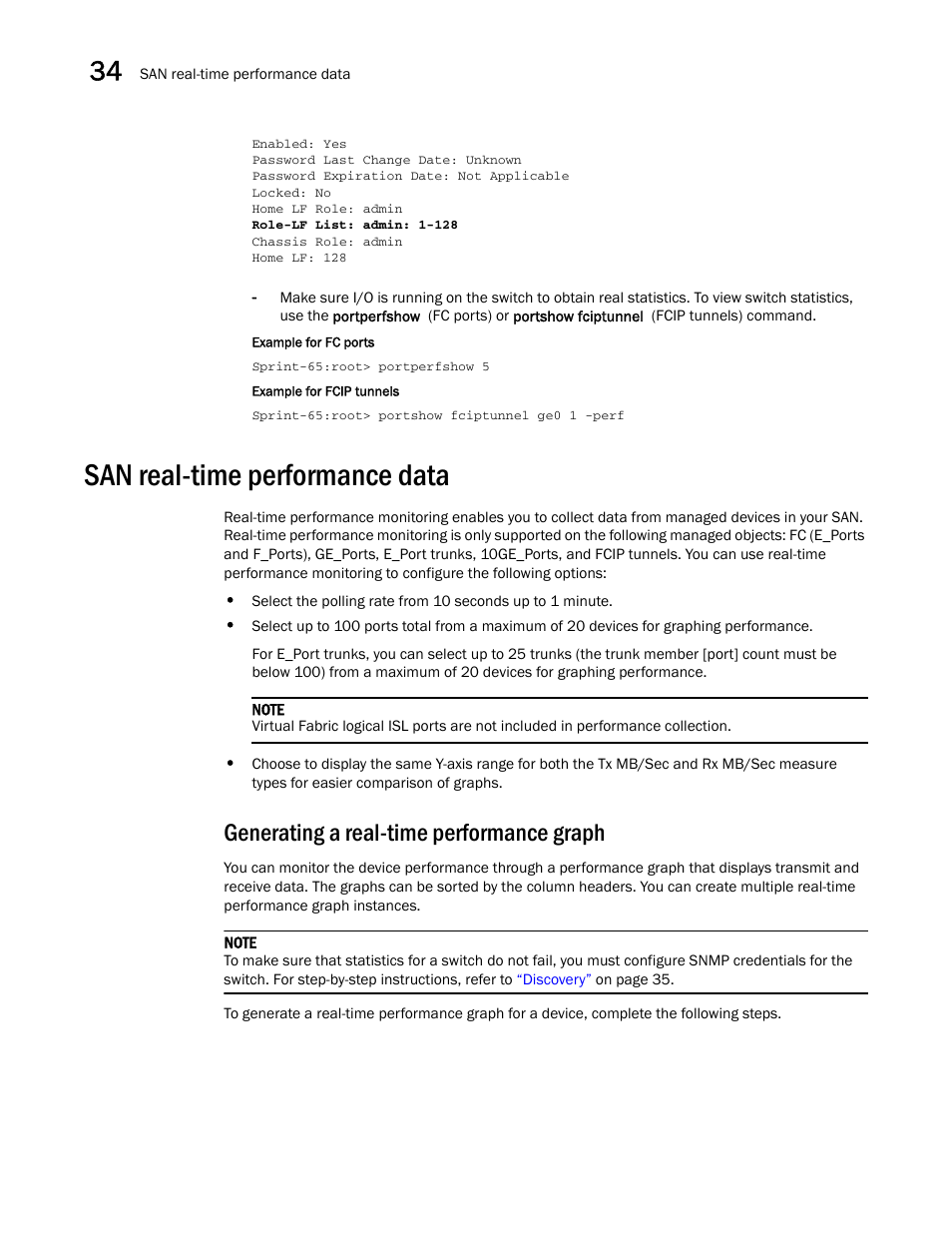 San real-time performance data, Generating a real-time, Performance graph | San real-time, Performance data, San real-time performance data 6, Generating a real-time performance graph | Brocade Network Advisor IP User Manual v12.3.0 User Manual | Page 1158 / 1928