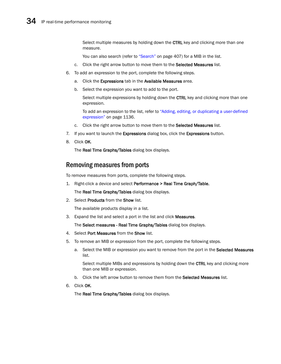 Removing measures from ports | Brocade Network Advisor IP User Manual v12.3.0 User Manual | Page 1170 / 1928