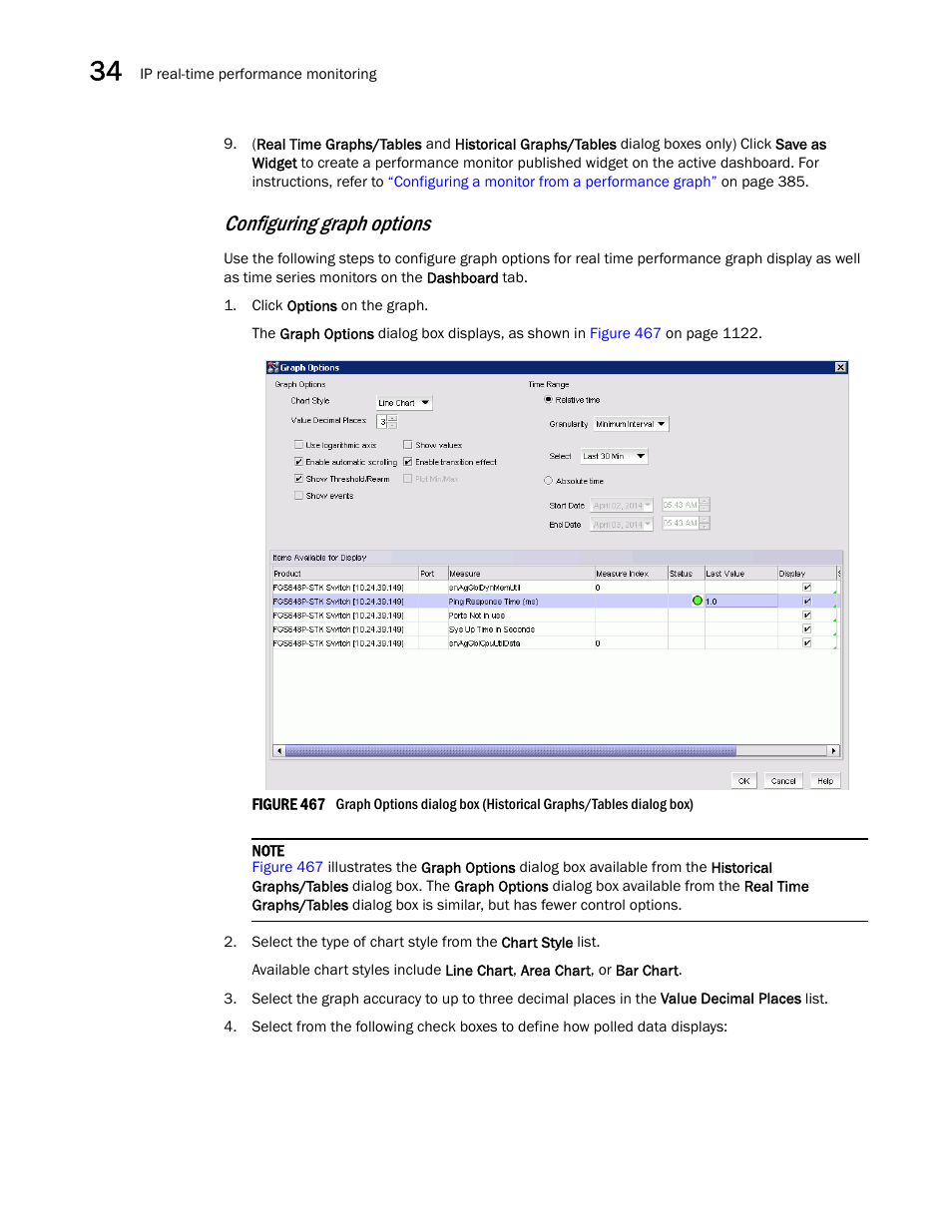 Configuring graph options, Step 9, Configuring graph | Options | Brocade Network Advisor IP User Manual v12.3.0 User Manual | Page 1174 / 1928