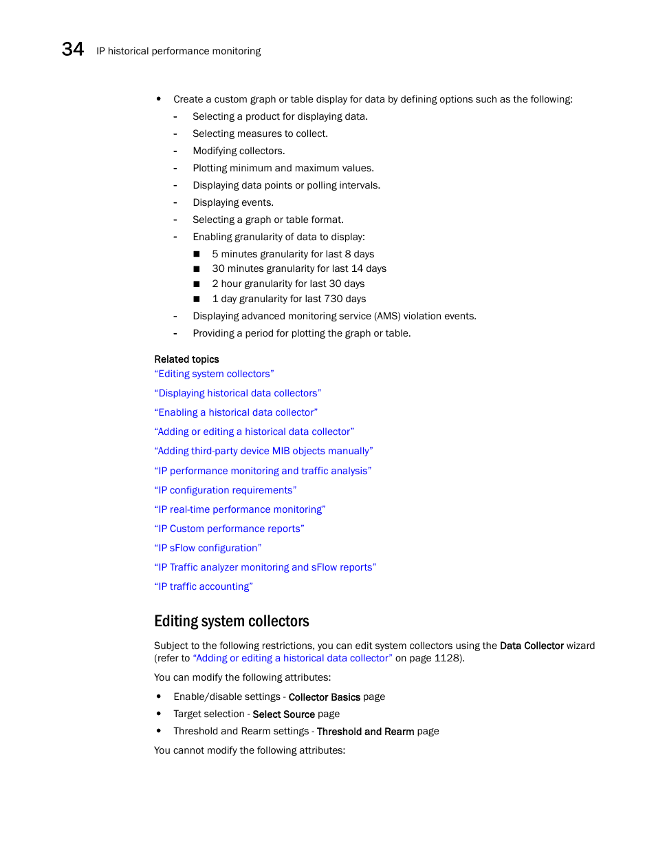 Editing system collectors | Brocade Network Advisor IP User Manual v12.3.0 User Manual | Page 1178 / 1928