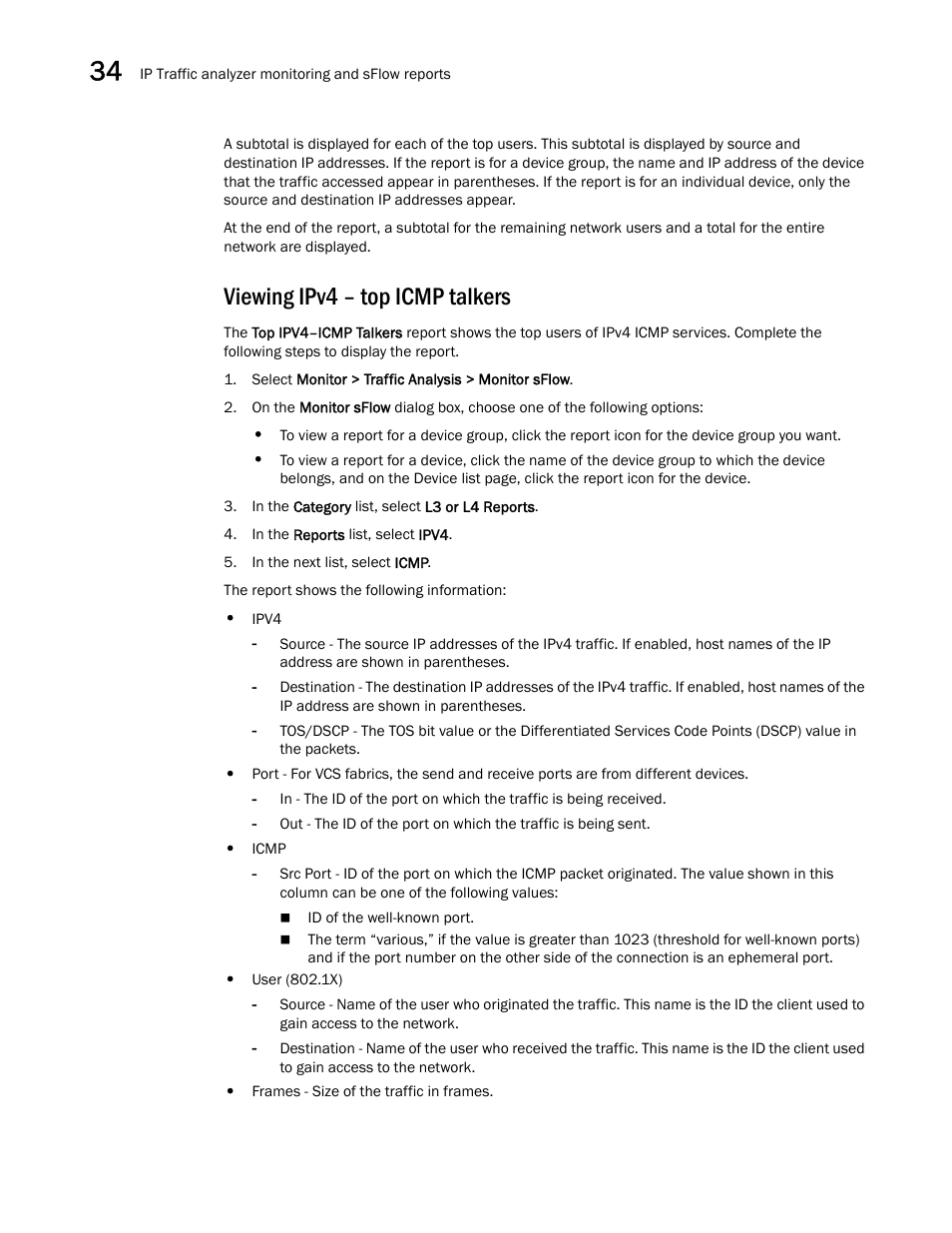 Viewing ipv4 – top icmp talkers | Brocade Network Advisor IP User Manual v12.3.0 User Manual | Page 1230 / 1928