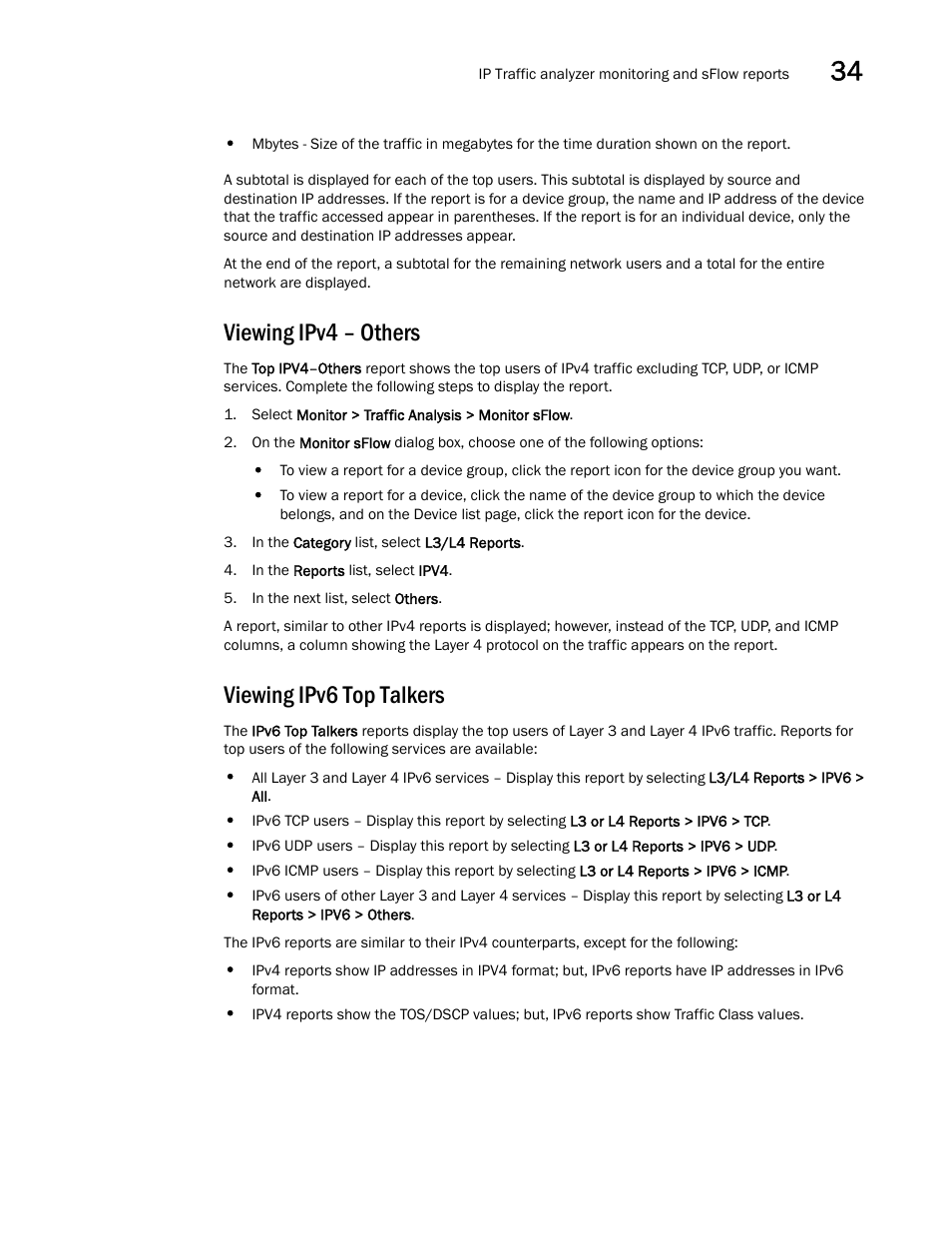 Viewing ipv4 – others, Viewing ipv6 top talkers | Brocade Network Advisor IP User Manual v12.3.0 User Manual | Page 1231 / 1928