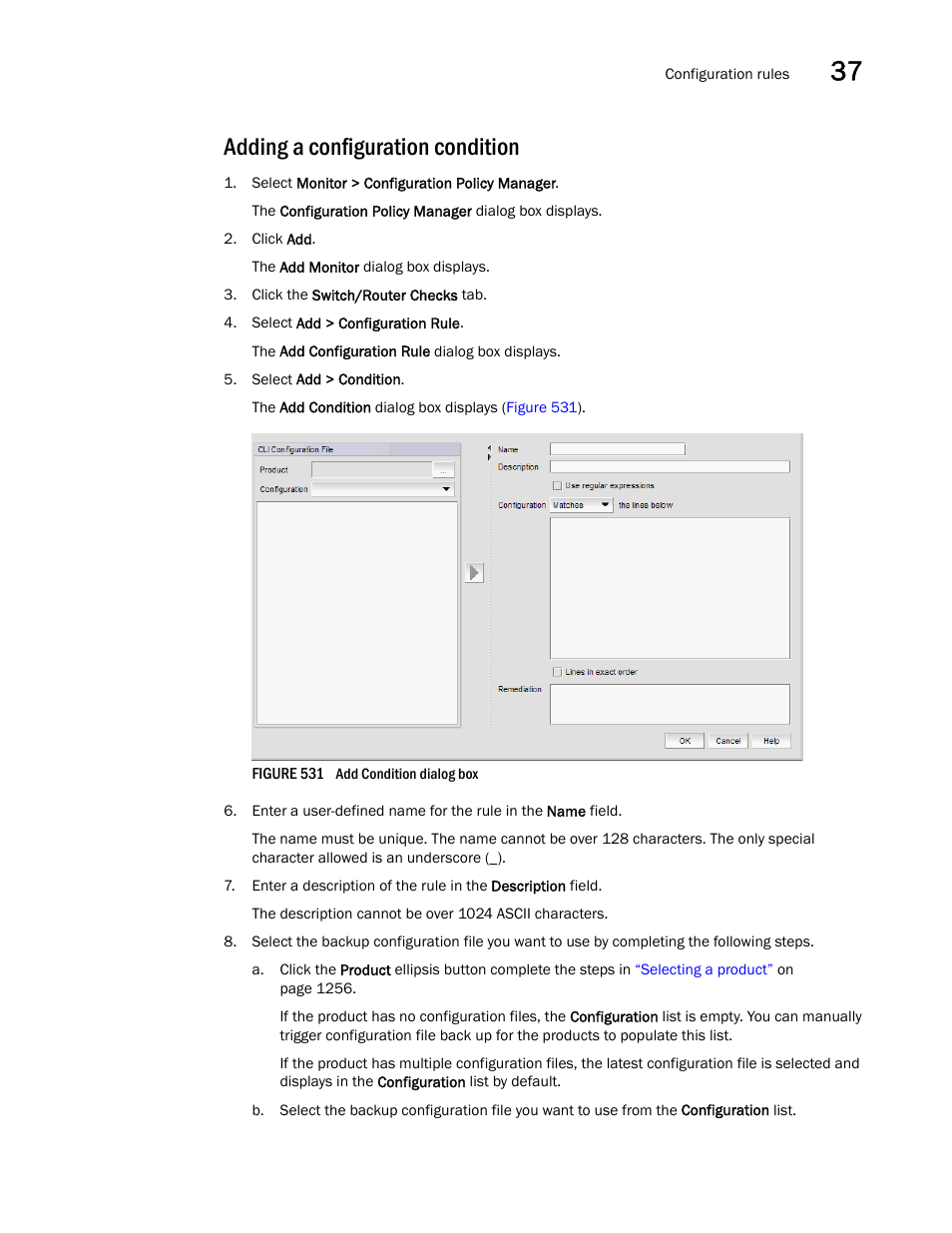 Adding a configuration condition | Brocade Network Advisor IP User Manual v12.3.0 User Manual | Page 1307 / 1928