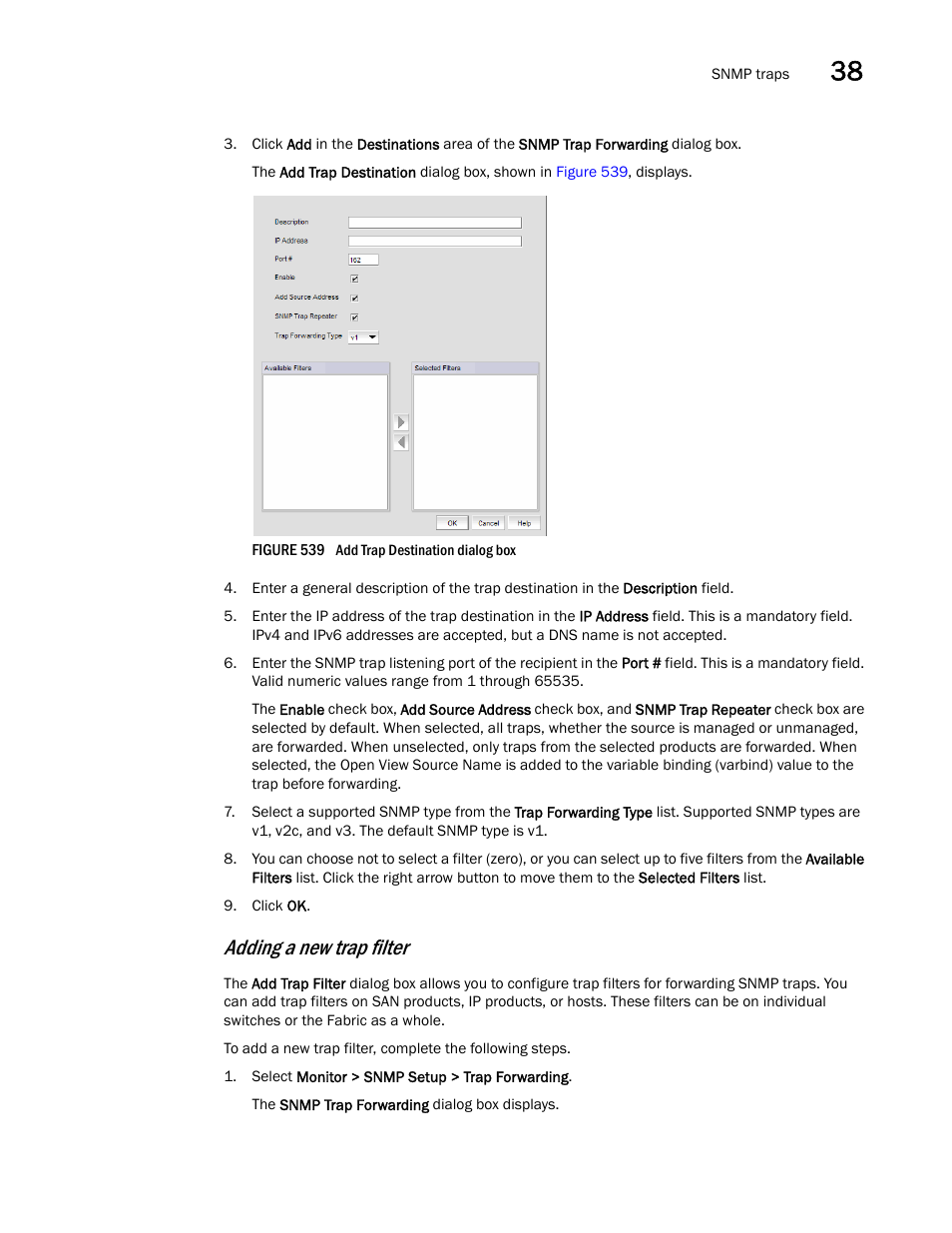 Adding a new trap filter | Brocade Network Advisor IP User Manual v12.3.0 User Manual | Page 1335 / 1928