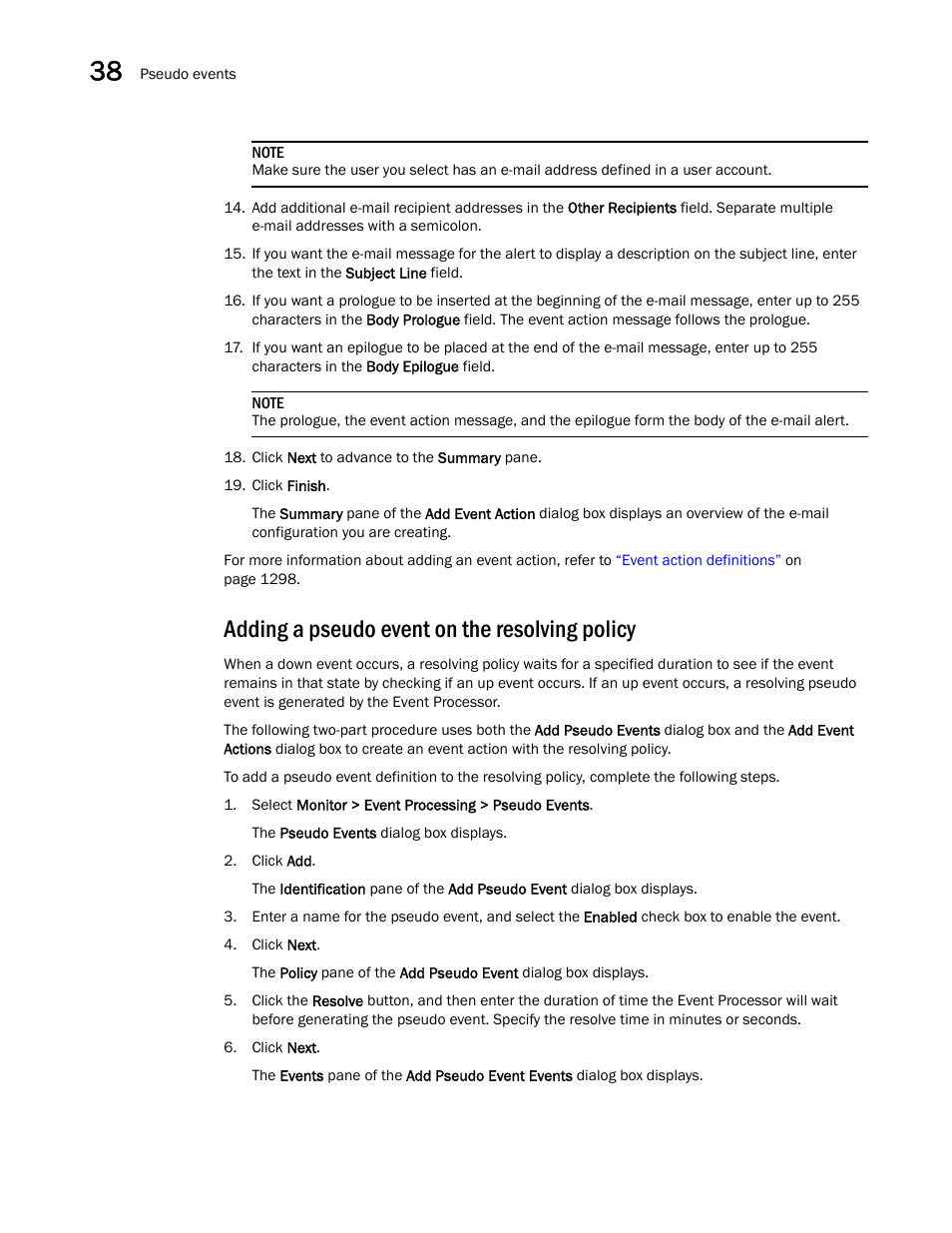 Adding a pseudo event on the resolving policy | Brocade Network Advisor IP User Manual v12.3.0 User Manual | Page 1374 / 1928