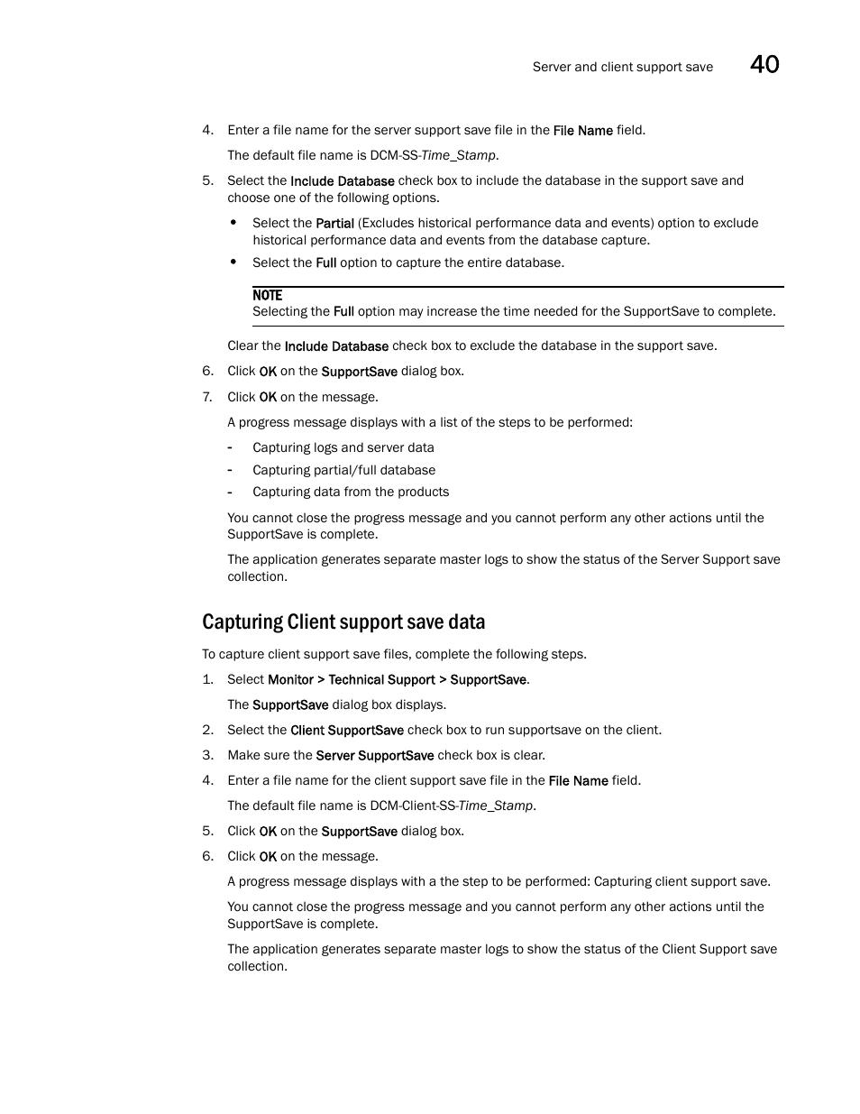 Capturing client support save data | Brocade Network Advisor IP User Manual v12.3.0 User Manual | Page 1403 / 1928