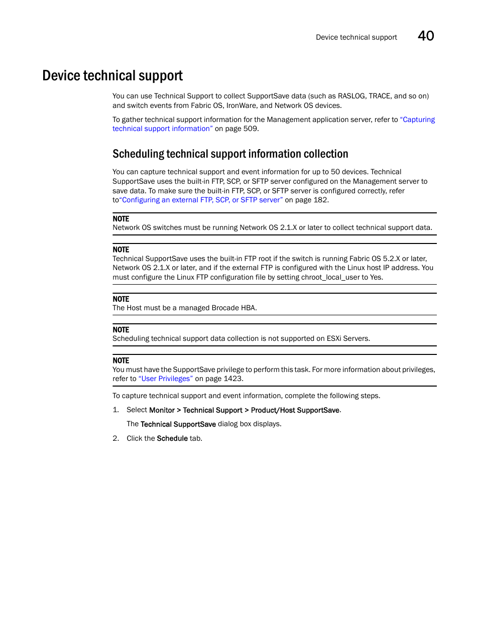 Device technical support | Brocade Network Advisor IP User Manual v12.3.0 User Manual | Page 1405 / 1928