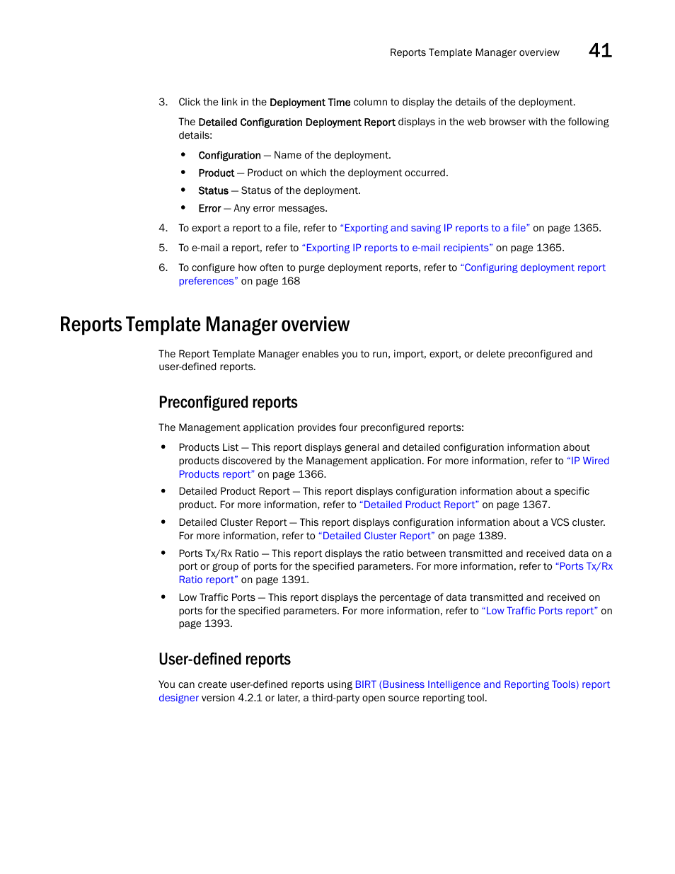 Reports template manager overview, Reports template manager overview 1, Preconfigured reports | User-defined reports | Brocade Network Advisor IP User Manual v12.3.0 User Manual | Page 1433 / 1928