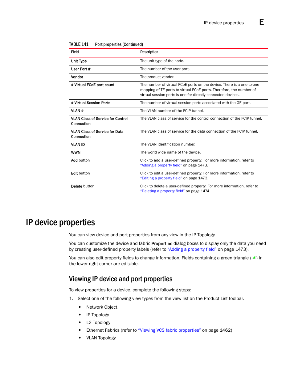 Ip device properties, Viewing ip device and port properties, Ip device properties 7 | Brocade Network Advisor IP User Manual v12.3.0 User Manual | Page 1509 / 1928