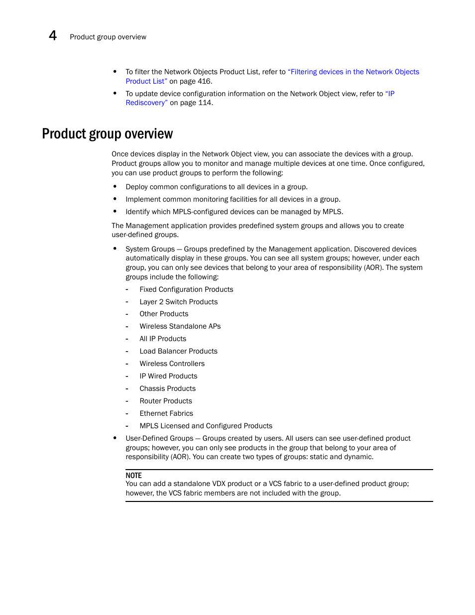 Product group overview | Brocade Network Advisor IP User Manual v12.3.0 User Manual | Page 172 / 1928