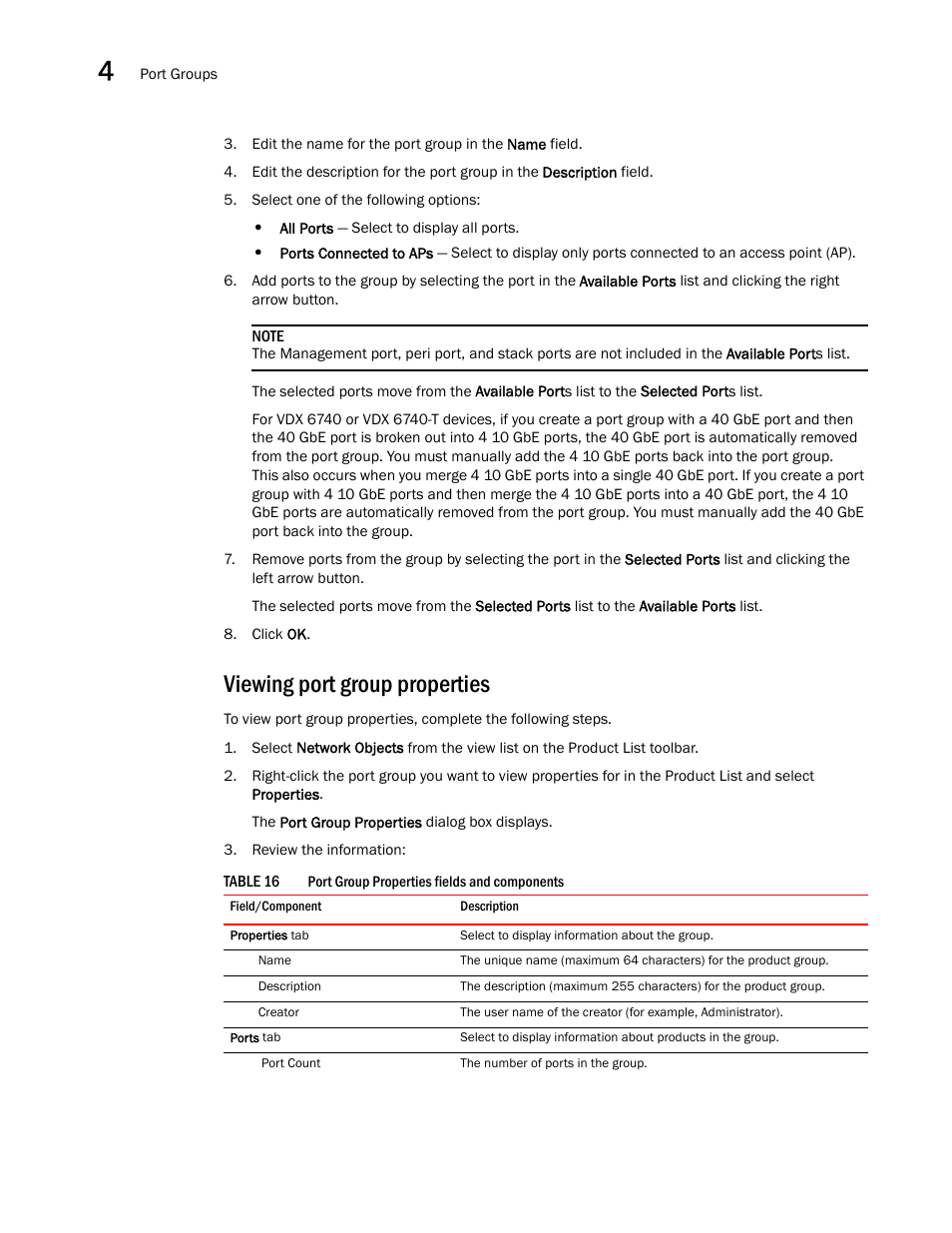 Viewing port group properties | Brocade Network Advisor IP User Manual v12.3.0 User Manual | Page 184 / 1928