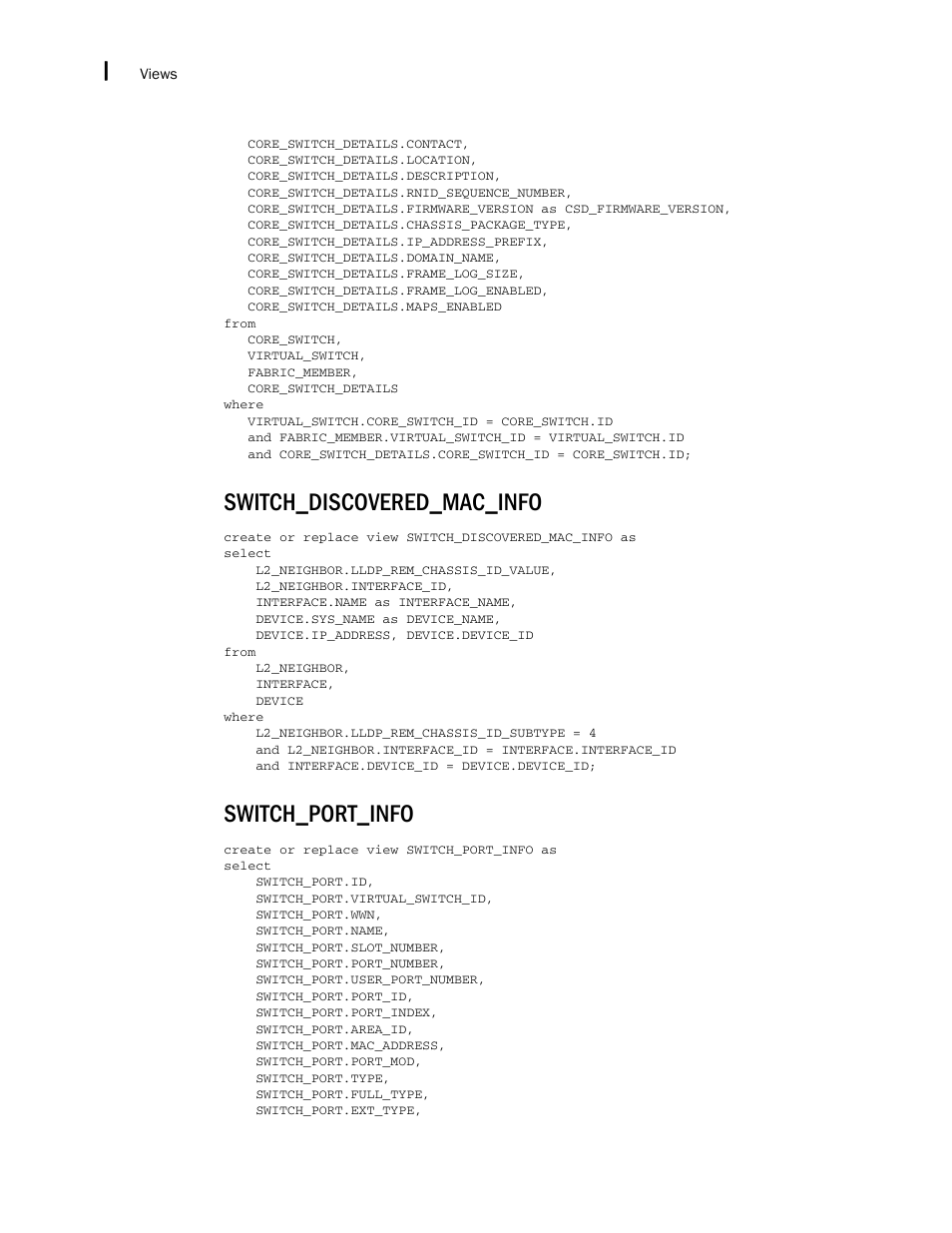 Switch_discovered_mac_info, Switch_port_info | Brocade Network Advisor IP User Manual v12.3.0 User Manual | Page 1878 / 1928