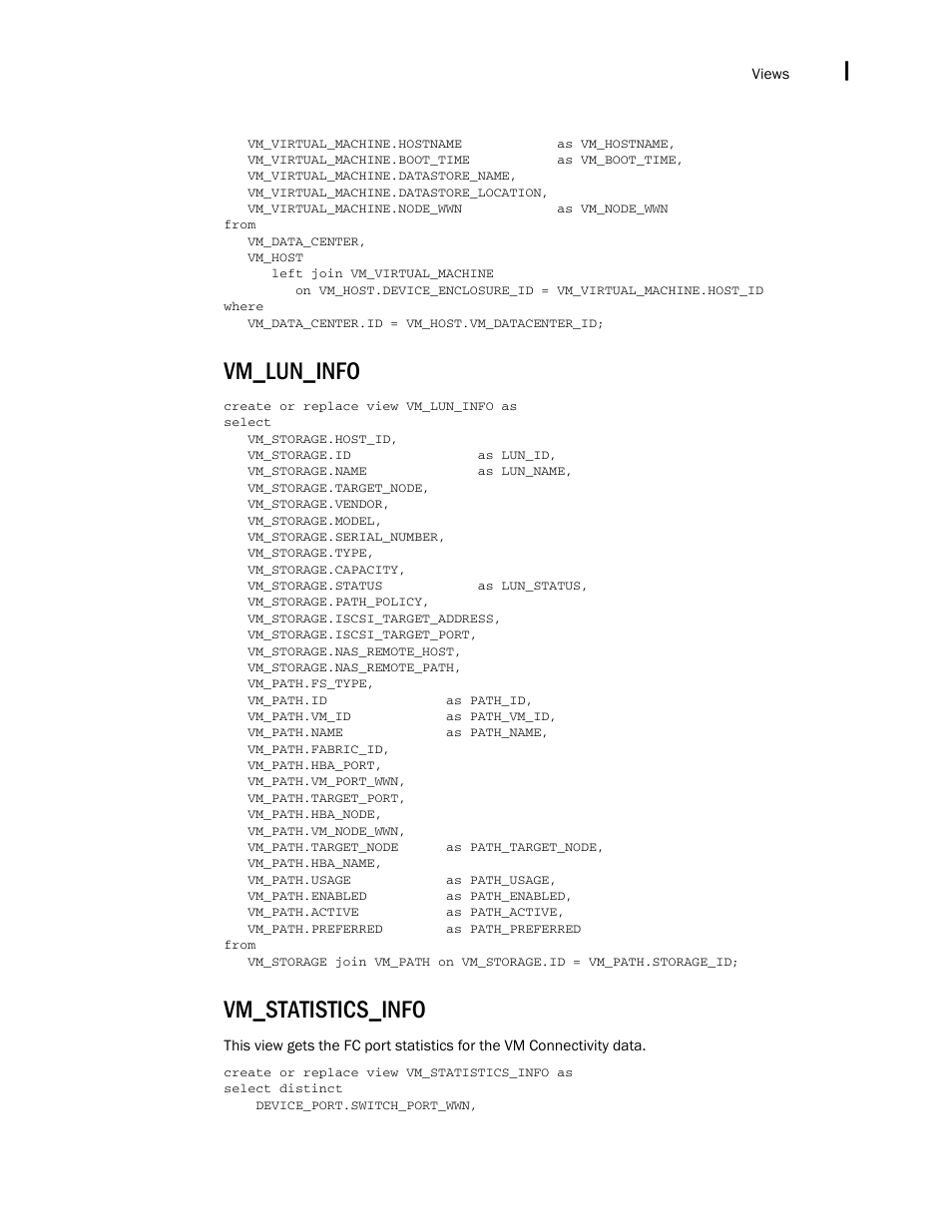 Vm_lun_info, Vm_statistics_info | Brocade Network Advisor IP User Manual v12.3.0 User Manual | Page 1895 / 1928