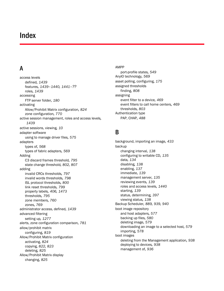 Index | Brocade Network Advisor IP User Manual v12.3.0 User Manual | Page 1915 / 1928