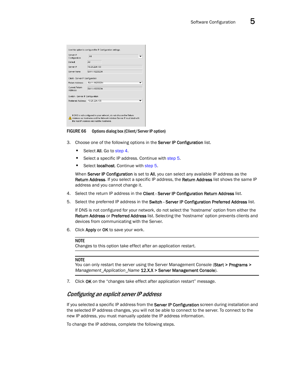 Configuring an explicit server ip address | Brocade Network Advisor IP User Manual v12.3.0 User Manual | Page 217 / 1928