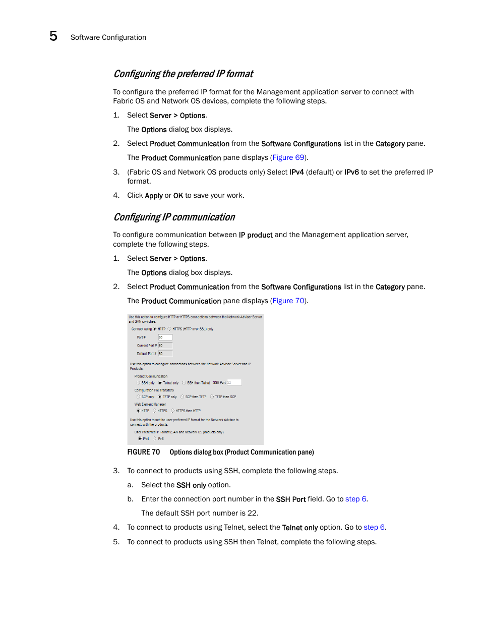 Configuring ip, Communication, Configuring the preferred ip format | Configuring ip communication | Brocade Network Advisor IP User Manual v12.3.0 User Manual | Page 232 / 1928