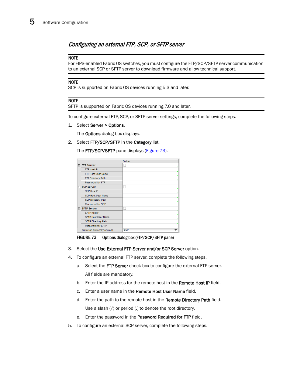 Configuring an external ftp, scp, or sftp server | Brocade Network Advisor IP User Manual v12.3.0 User Manual | Page 236 / 1928