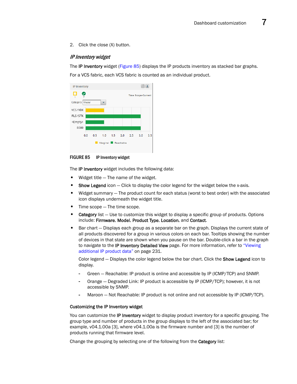 Ip inventory widget | Brocade Network Advisor IP User Manual v12.3.0 User Manual | Page 283 / 1928