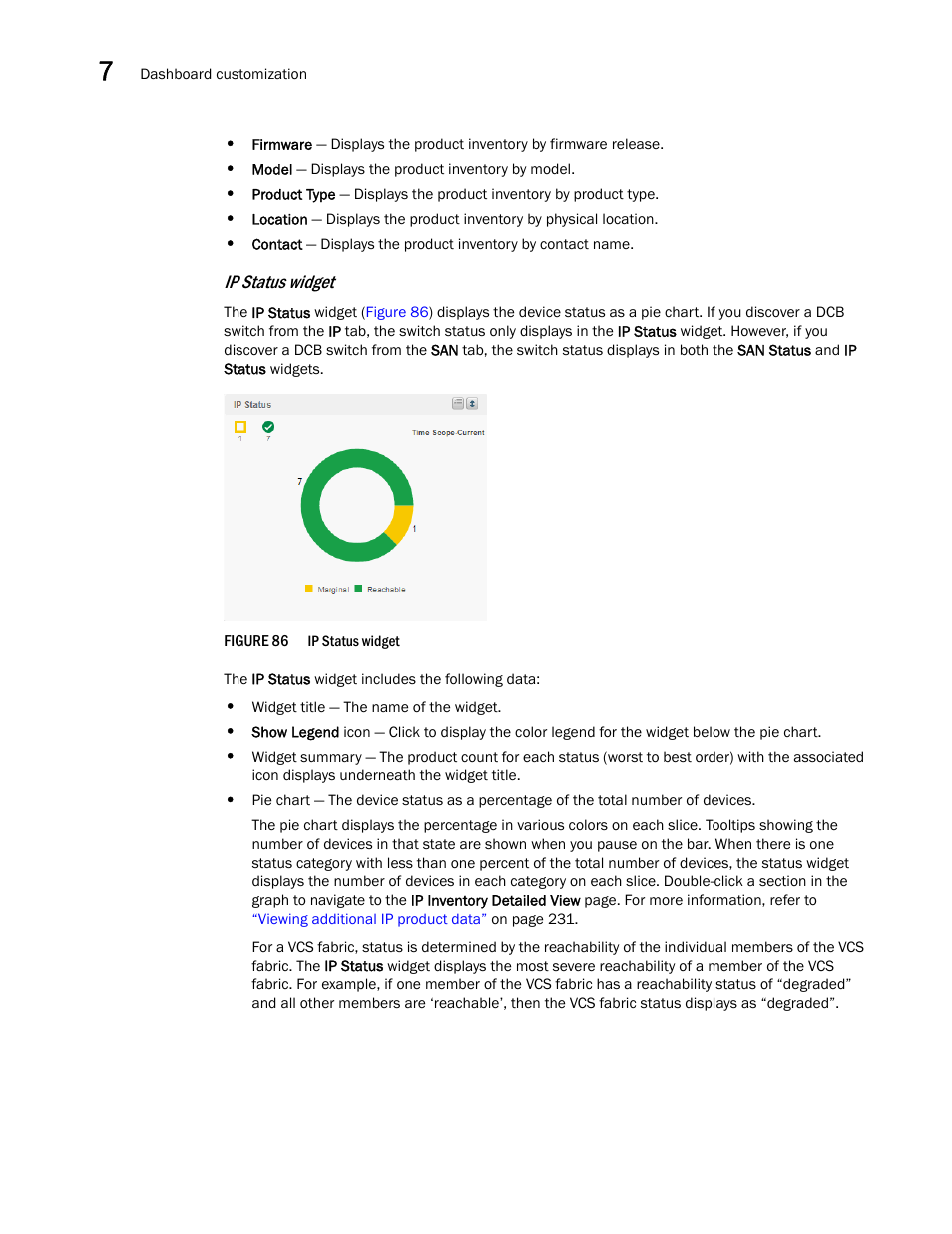 Ip status widget | Brocade Network Advisor IP User Manual v12.3.0 User Manual | Page 284 / 1928