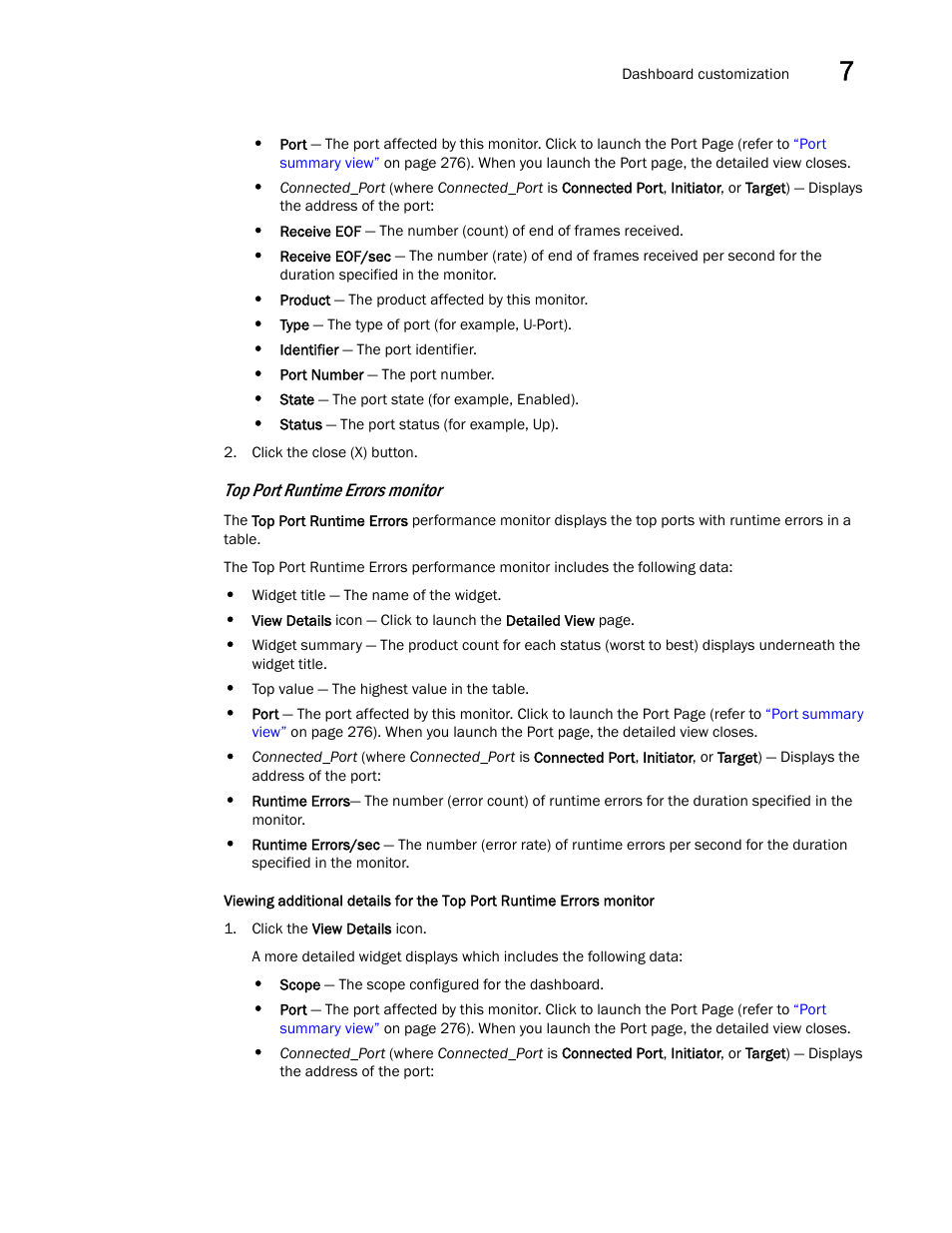 Top port runtime errors monitor | Brocade Network Advisor IP User Manual v12.3.0 User Manual | Page 299 / 1928