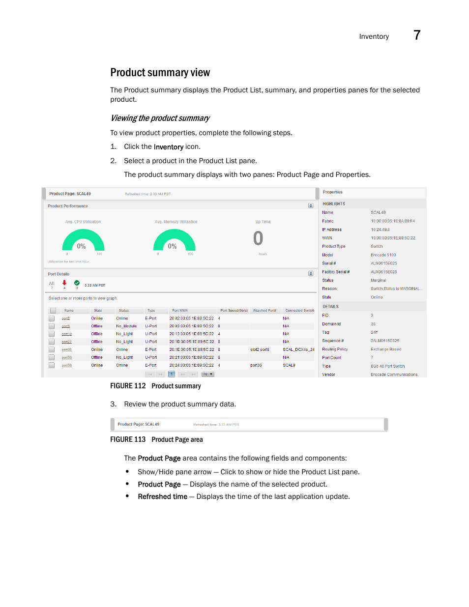 Product summary view | Brocade Network Advisor IP User Manual v12.3.0 User Manual | Page 323 / 1928