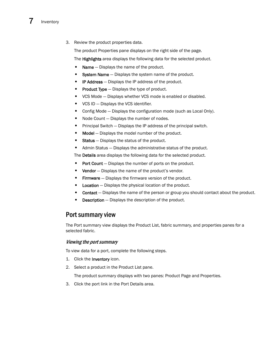 Port summary view, Port summary, View | Port, Summary view, Viewing the port summary | Brocade Network Advisor IP User Manual v12.3.0 User Manual | Page 330 / 1928