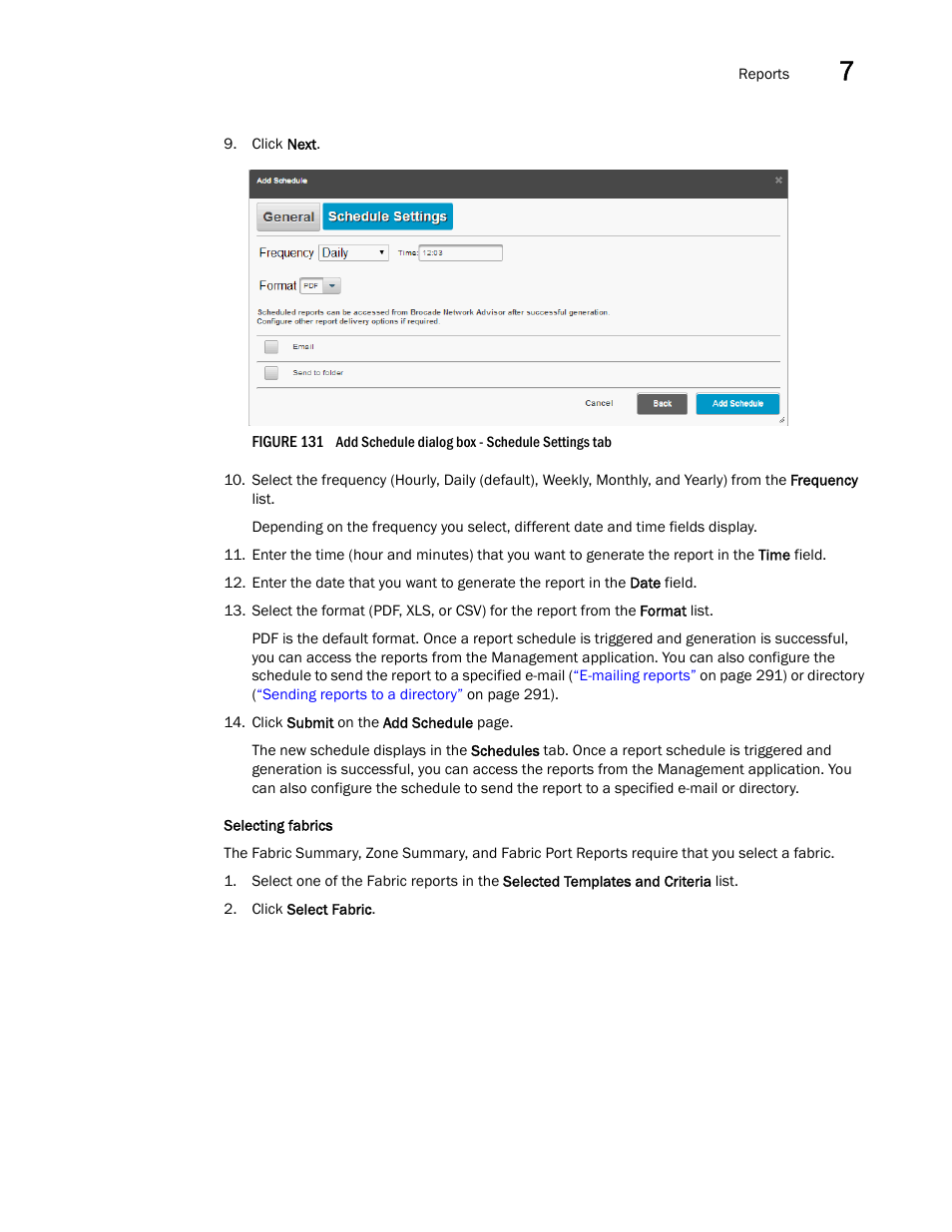 Selecting fabrics | Brocade Network Advisor IP User Manual v12.3.0 User Manual | Page 343 / 1928