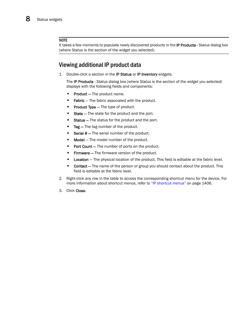 Viewing additional ip product data, Viewing, Additional ip product data | Brocade Network Advisor IP User Manual v12.3.0 User Manual | Page 390 / 1928