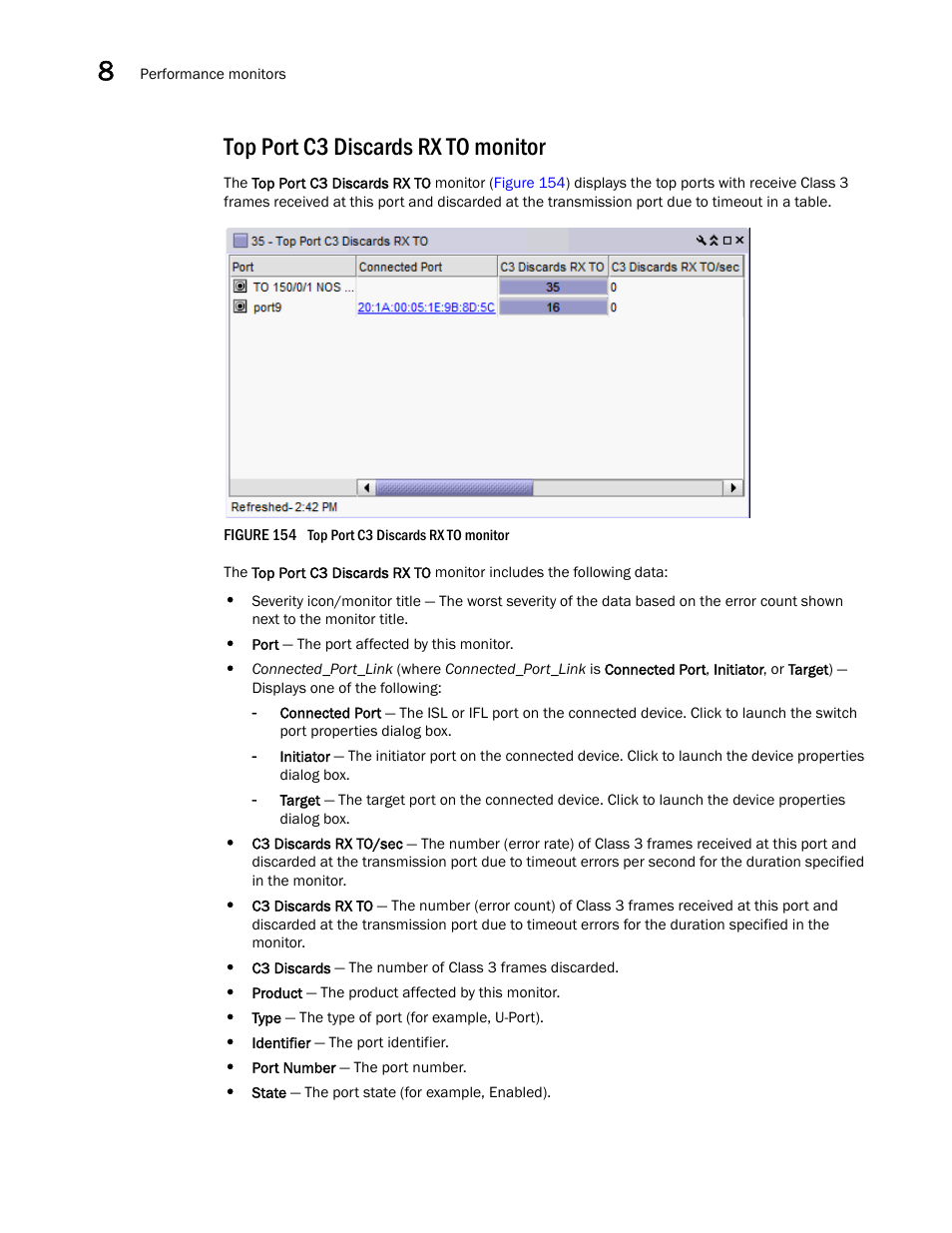 Top port c3 discards rx to monitor | Brocade Network Advisor IP User Manual v12.3.0 User Manual | Page 400 / 1928