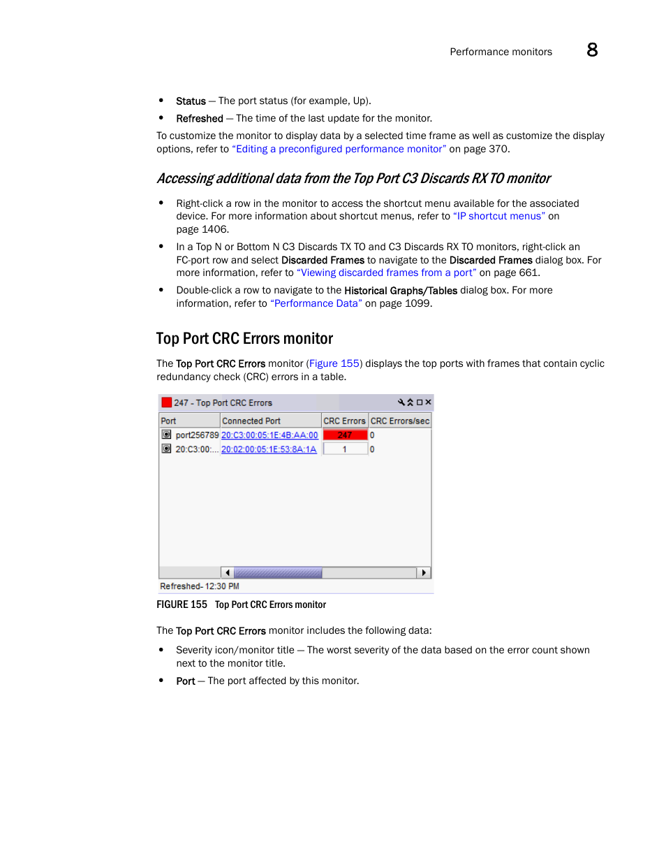 Top port crc errors monitor | Brocade Network Advisor IP User Manual v12.3.0 User Manual | Page 401 / 1928