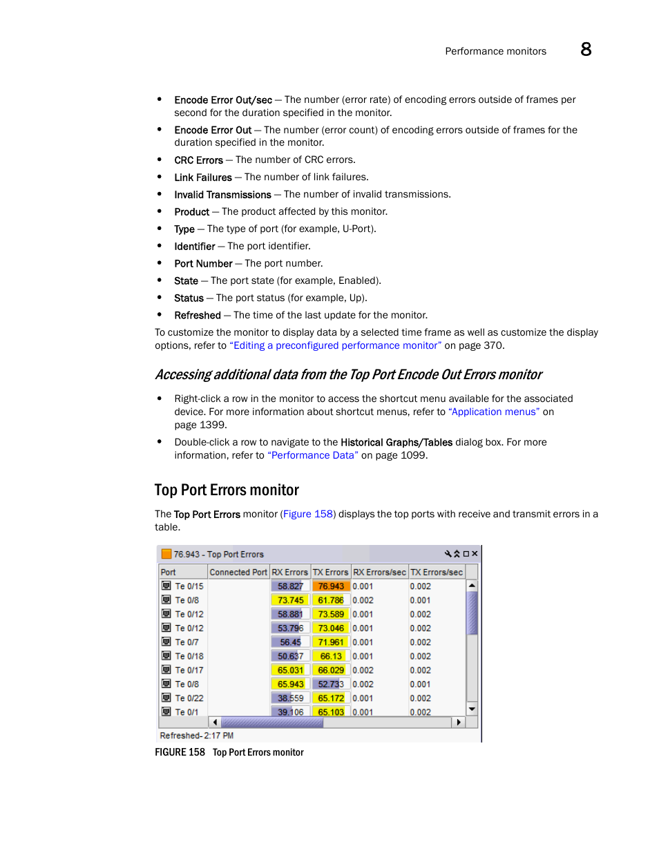 Top port errors monitor | Brocade Network Advisor IP User Manual v12.3.0 User Manual | Page 405 / 1928