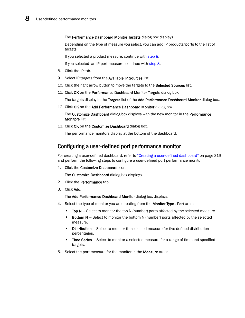 Configuring a user-defined port performance, Monitor | Brocade Network Advisor IP User Manual v12.3.0 User Manual | Page 432 / 1928