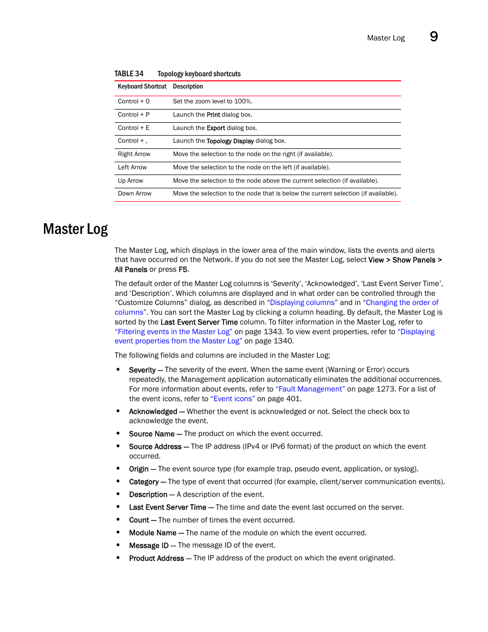 Master log | Brocade Network Advisor IP User Manual v12.3.0 User Manual | Page 447 / 1928