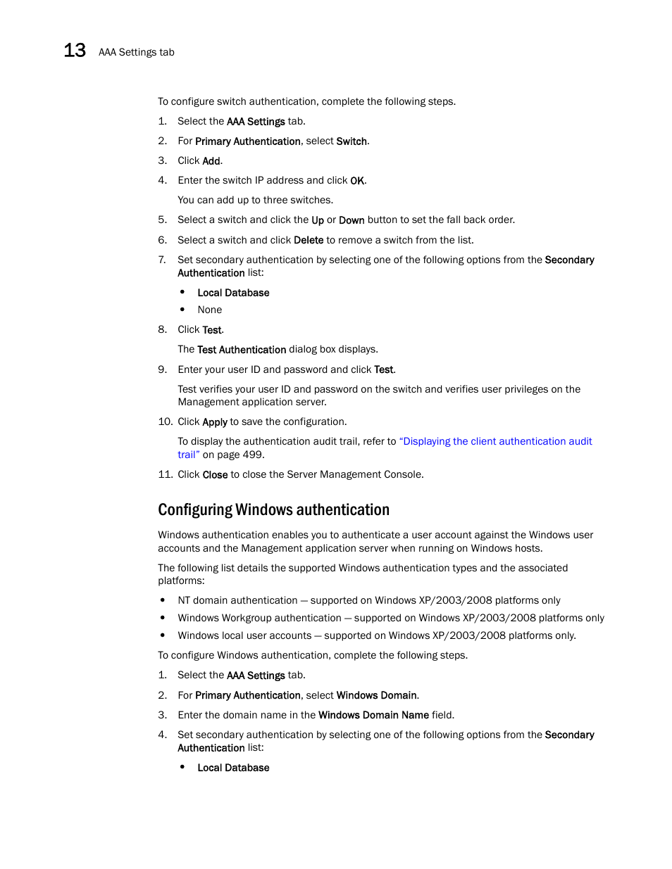 Configuring windows authentication | Brocade Network Advisor IP User Manual v12.3.0 User Manual | Page 550 / 1928