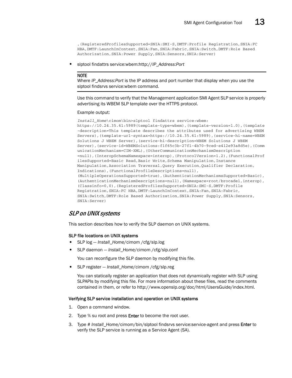 Slp on unix systems | Brocade Network Advisor IP User Manual v12.3.0 User Manual | Page 567 / 1928