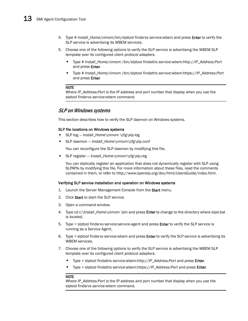 Slp on windows systems | Brocade Network Advisor IP User Manual v12.3.0 User Manual | Page 568 / 1928