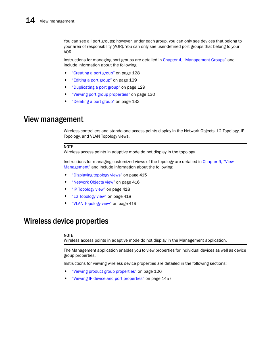 View management, Wireless device properties | Brocade Network Advisor IP User Manual v12.3.0 User Manual | Page 584 / 1928