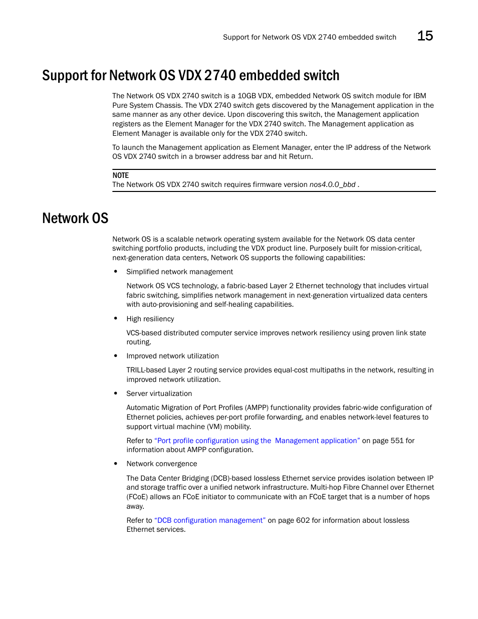 Support for network os vdx 2740 embedded switch, Network os | Brocade Network Advisor IP User Manual v12.3.0 User Manual | Page 599 / 1928