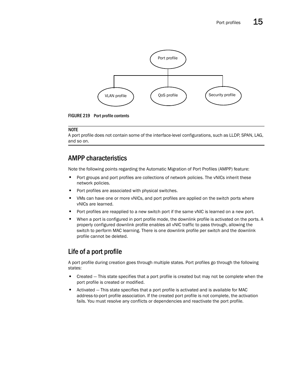 Ampp characteristics, Life of a port profile, N in | Figure 219 | Brocade Network Advisor IP User Manual v12.3.0 User Manual | Page 601 / 1928