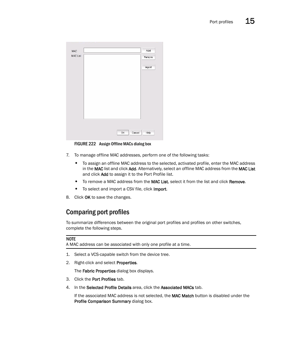 Comparing port profiles, N in, Figure 222 | Brocade Network Advisor IP User Manual v12.3.0 User Manual | Page 605 / 1928