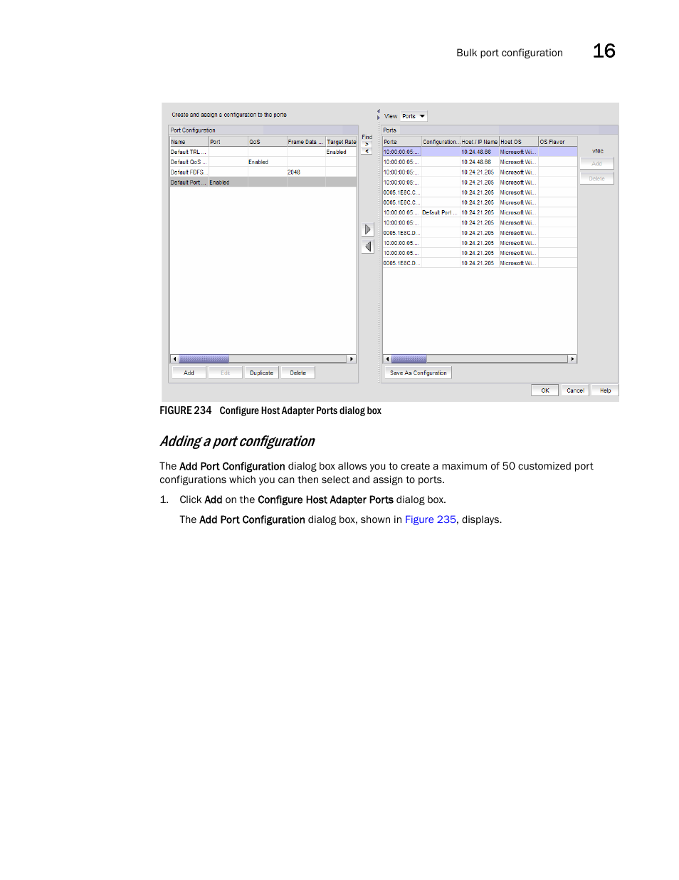 N in, Figure 234, Adding a port configuration | Brocade Network Advisor IP User Manual v12.3.0 User Manual | Page 633 / 1928