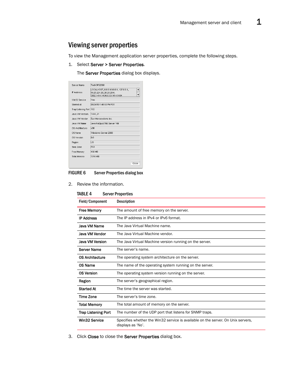 Viewing server properties | Brocade Network Advisor IP User Manual v12.3.0 User Manual | Page 65 / 1928