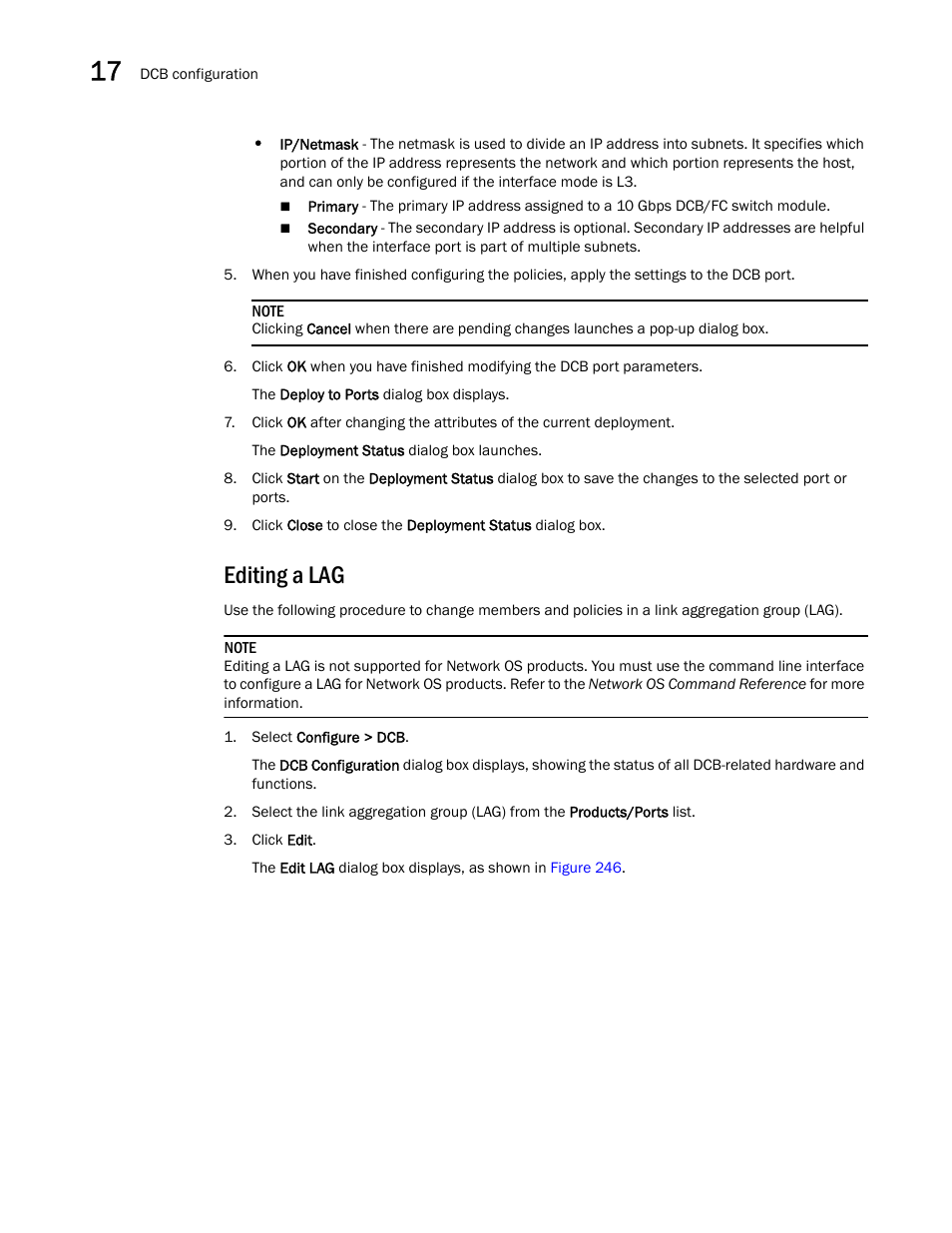 Editing a lag | Brocade Network Advisor IP User Manual v12.3.0 User Manual | Page 666 / 1928