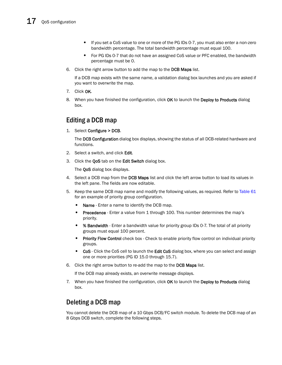 Editing a dcb map, Deleting a dcb map | Brocade Network Advisor IP User Manual v12.3.0 User Manual | Page 672 / 1928