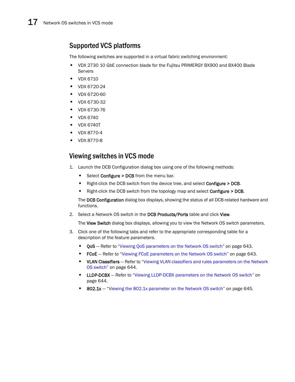 Supported vcs platforms, Viewing switches in vcs mode | Brocade Network Advisor IP User Manual v12.3.0 User Manual | Page 694 / 1928