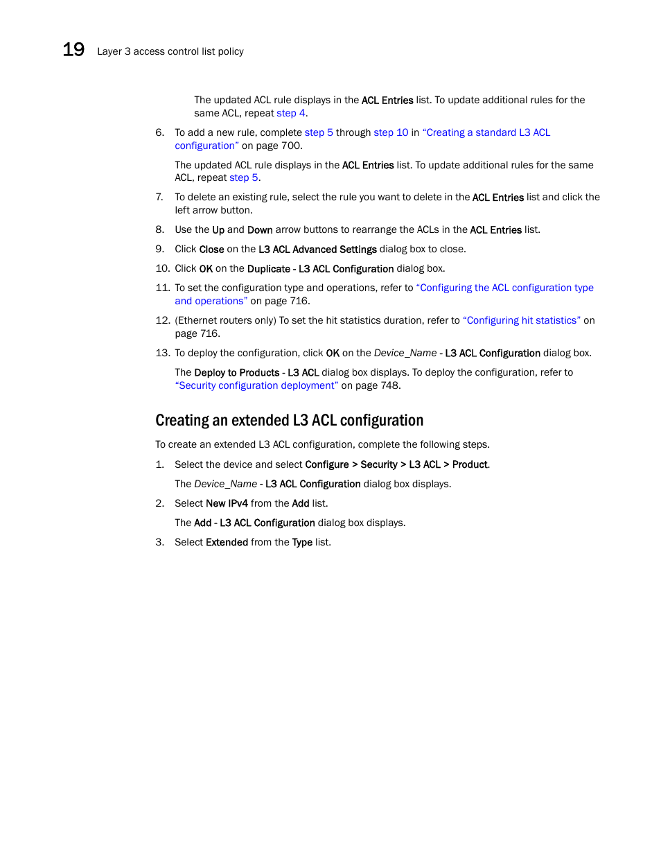 Creating an extended l3 acl configuration | Brocade Network Advisor IP User Manual v12.3.0 User Manual | Page 756 / 1928