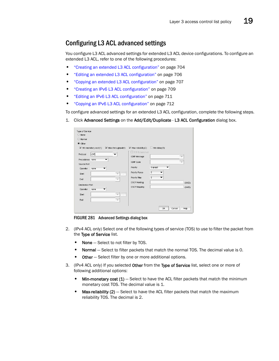 Configuring l3 acl advanced settings | Brocade Network Advisor IP User Manual v12.3.0 User Manual | Page 769 / 1928