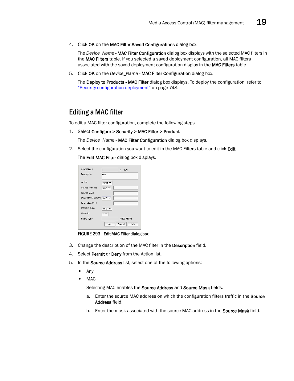 Editing a mac filter | Brocade Network Advisor IP User Manual v12.3.0 User Manual | Page 795 / 1928